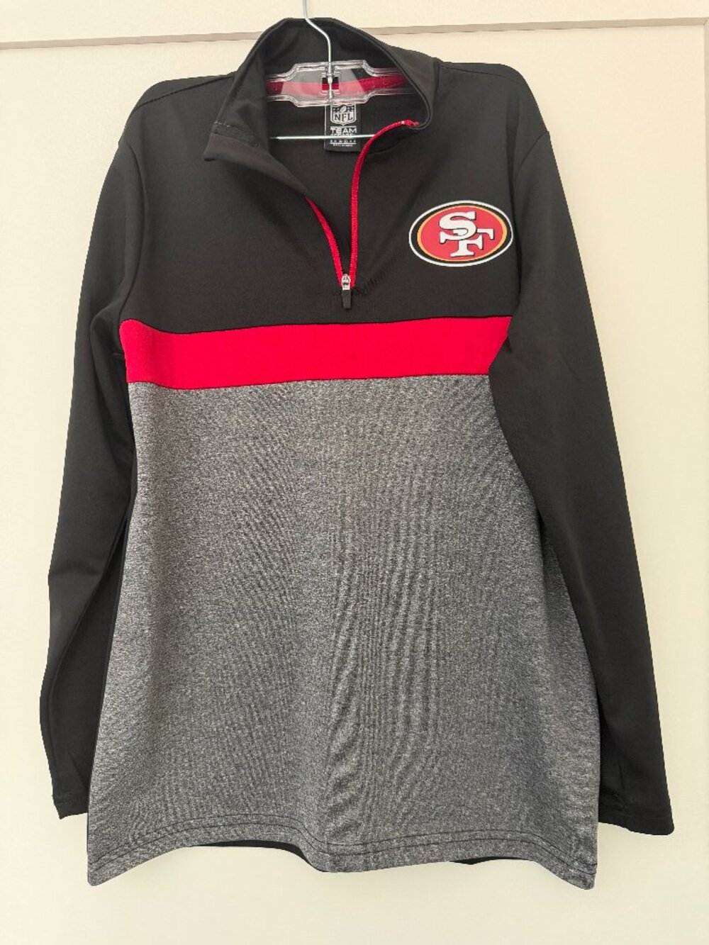 Official NFL San Francisco 49ers Quarter Zip Pullover Youth 14/16 (Large)